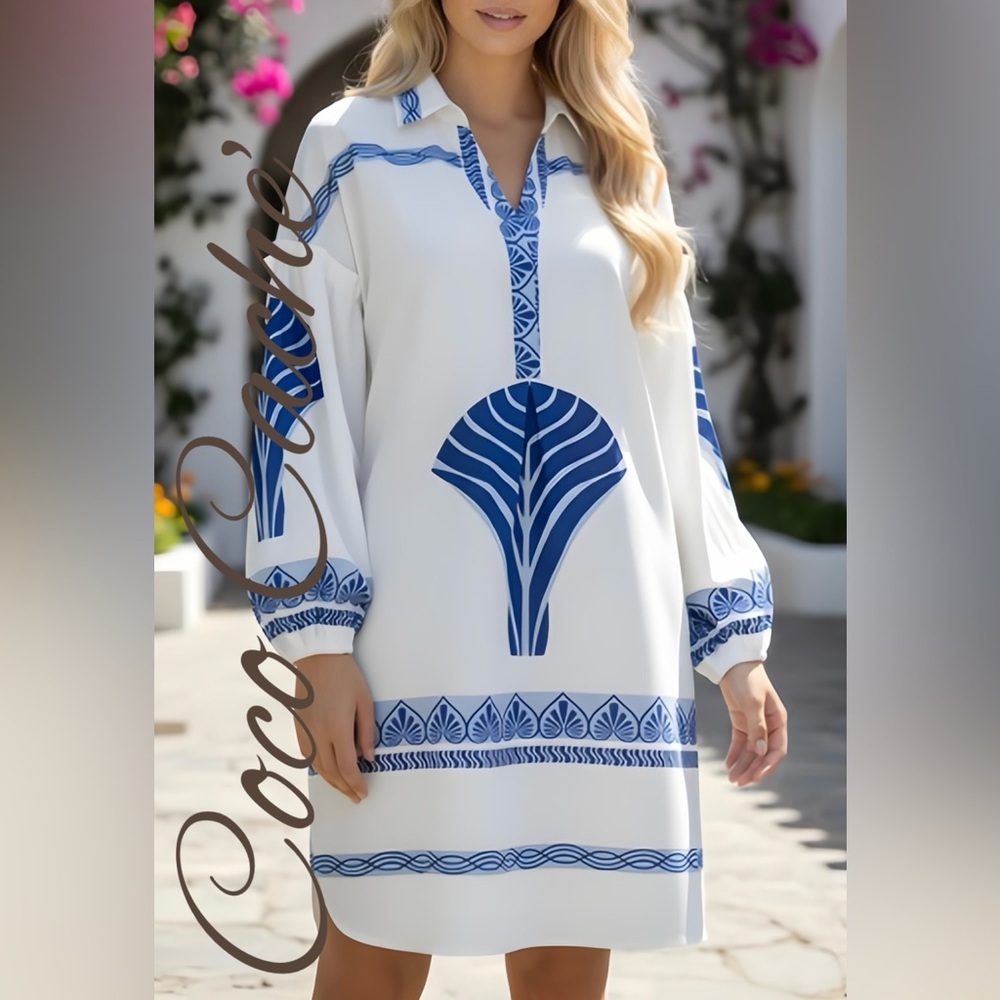 Stingray Cove Oversized Tropical Midi Loose Fit Summer Dress Swimsuit Coverup